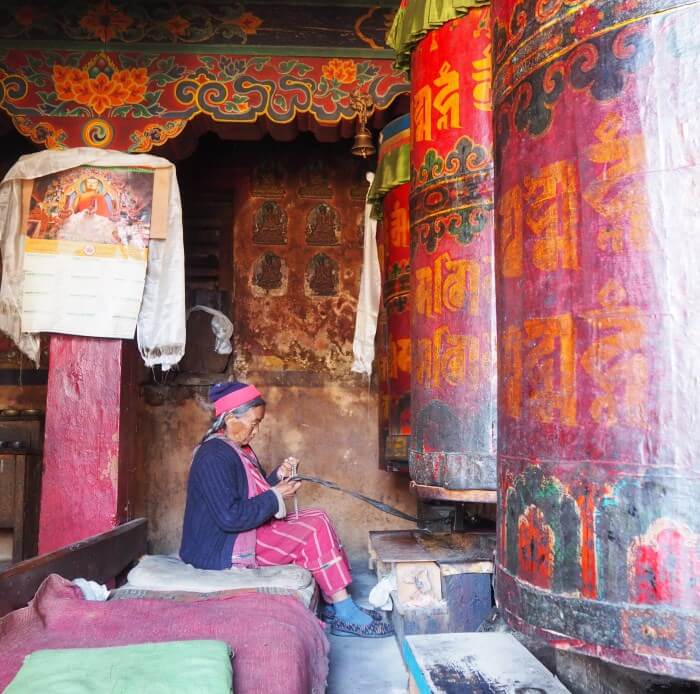 Prayer wheels in Tawang Monastery